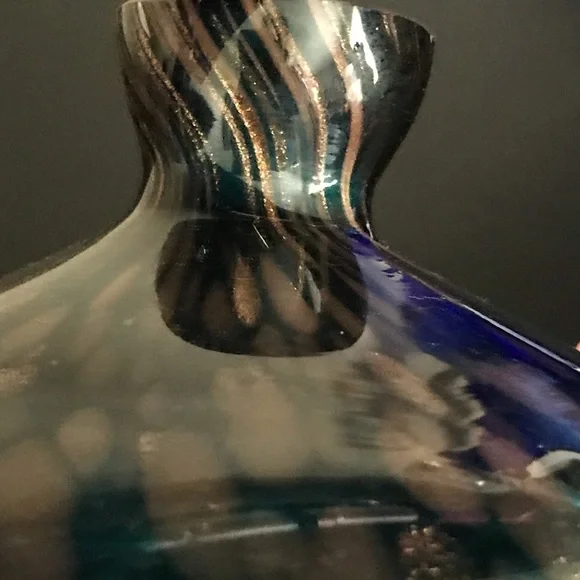 Loetz Art Nouveau Teal With Gold Glitter Vase - Picture 4 of 13